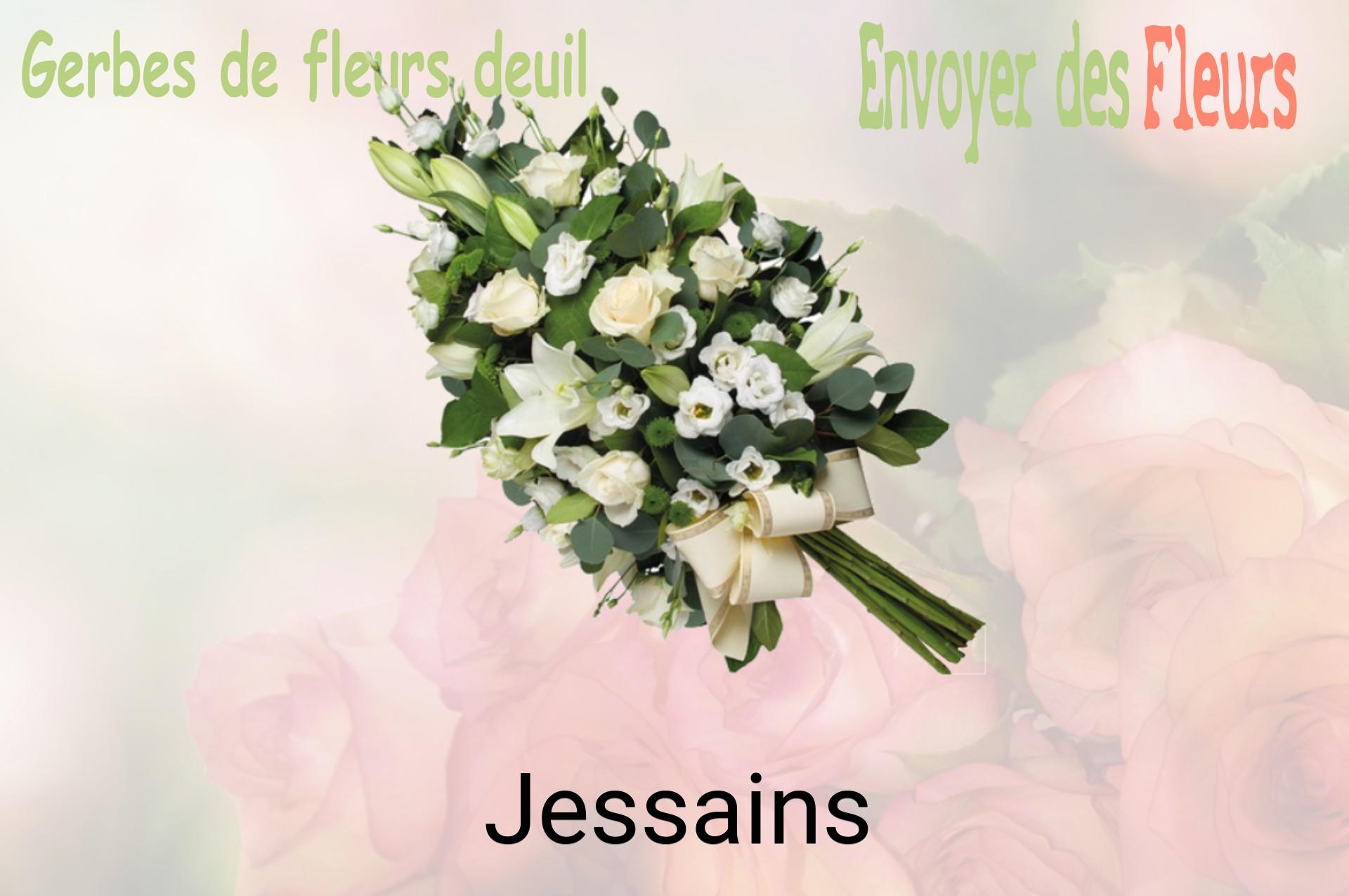 Gerbe de fleurs de deuil livrée à Jessains